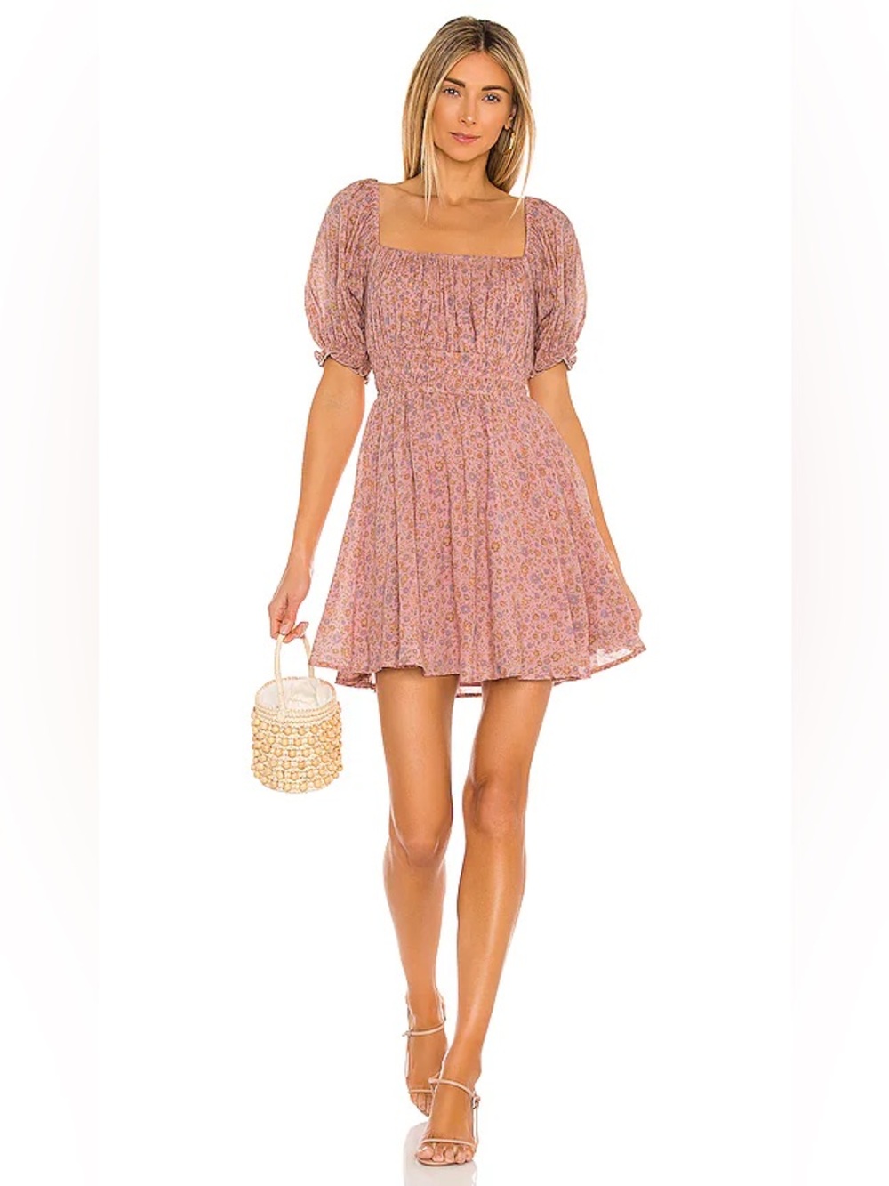 SPELL & THE GYPSY COLLECTIVE Rae Mini Dress Dusty Pink Floral Size Medium